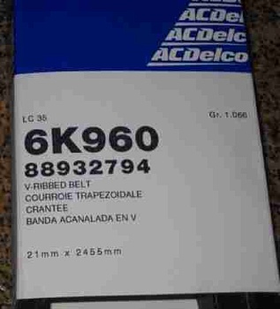 Ремень приводной 4.3\5.0\5.7L Blazer, Tahoe,Chevy Van 96-99 GM артикул: 88932794