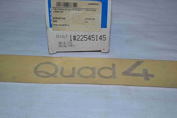 Наклейка на крыле "quad 4" Oldsmobile Calais 89 GM арт. 22545145