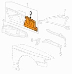 Панель лонжерона правая Ford Mustang 94-04 артикул: F8ZZ16054AA